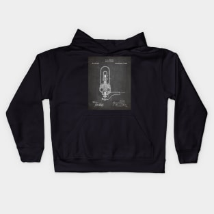 Light Bulb Patent - Industrial Design Housewarming Art - Black Chalkboard Kids Hoodie